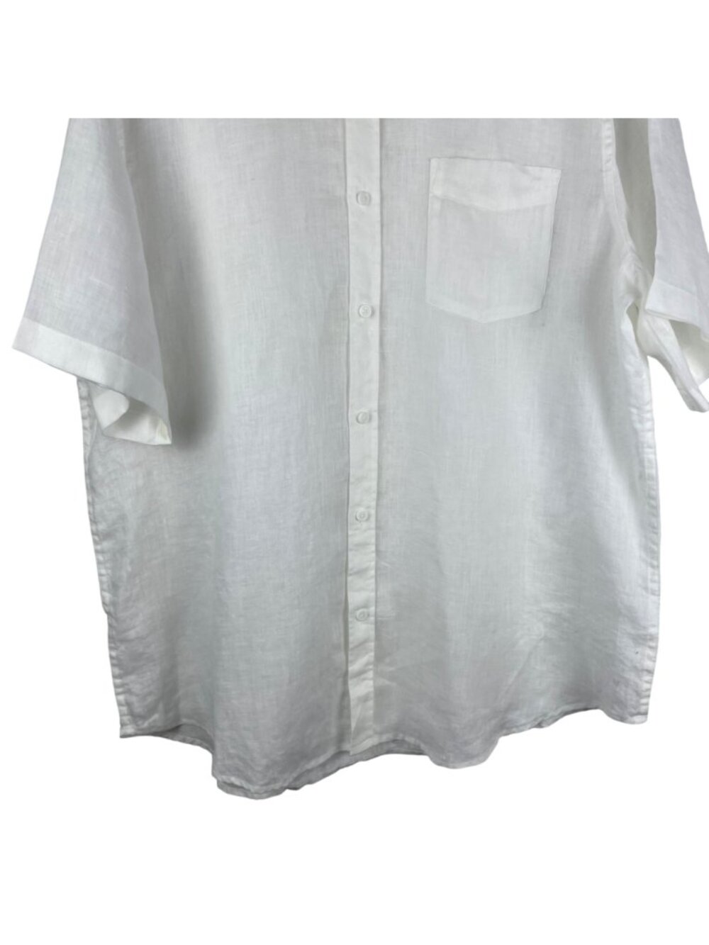 Garnet Hill 100% Linen Short Sleeve Button-Up Shirt Men's Large Resortwear White - Picture 3 of 12